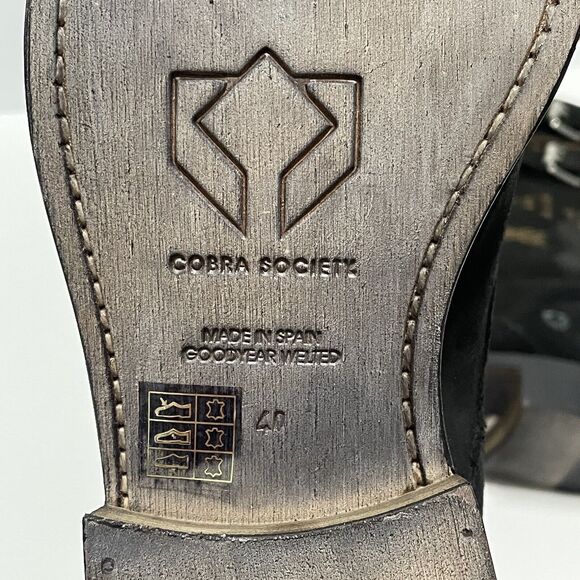 Cobra Society Javier Men’s Black Suede Short Moto Riding Boots Size EU 40 US 7 - Picture 8 of 12